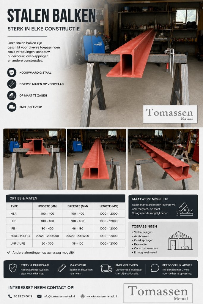 Stalen Balken - Sterk in elke constructie, Ophalen, Nieuw, 250 mm of meer, Overige typen