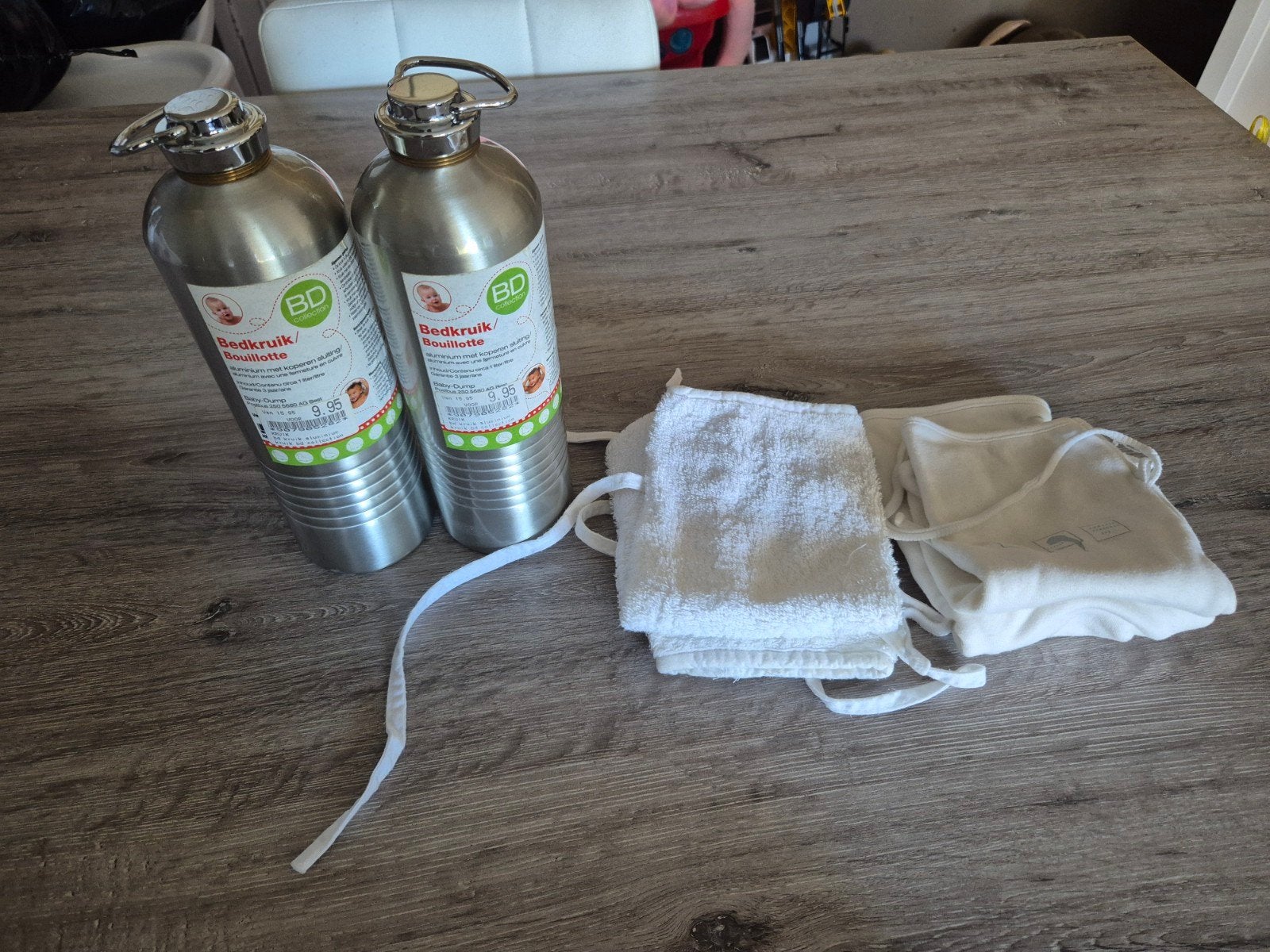 2x Bedkruik/Bouillotte met hoezen, Ophalen