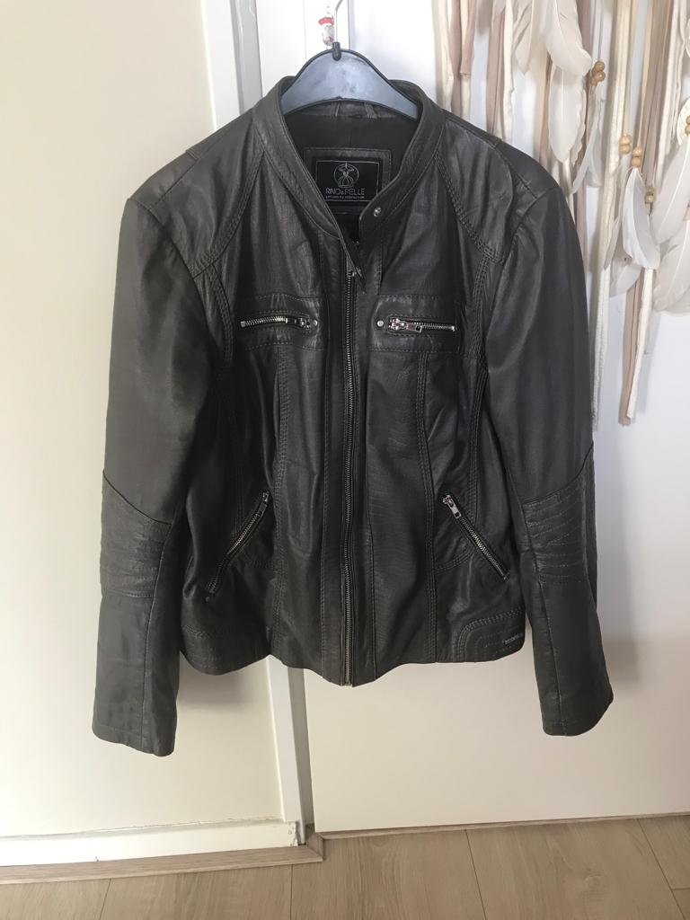 100% Leren dames biker jas Rino & Pelle, Maat 38/40 (M), Bruin, Ophalen of Verzenden, Zo goed als nieuw
