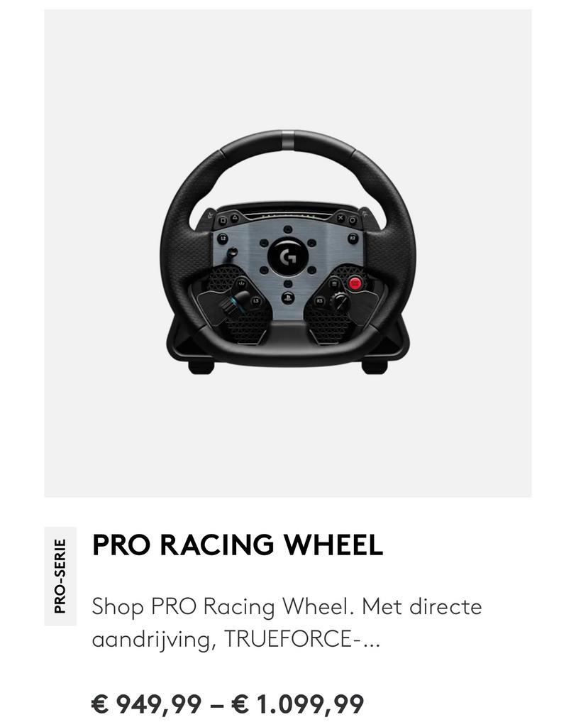 Pro Racing Wheel Logitech, Ophalen, Nieuw