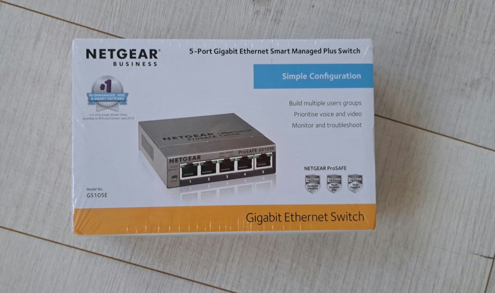 NETGEAR GS105E 5-Poorts Gigabit Smart Managed Plus Switch, Computers en Software, Ophalen of Verzenden, Nieuw
