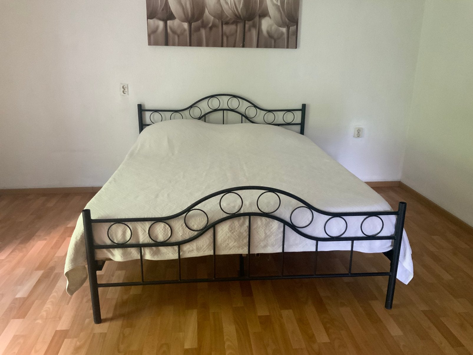 Lits-jumeaux  met 2 matrassen, Huis en Inrichting, Slaapkamer | Bedden, Ophalen, Tweepersoons, Zo goed als nieuw, 200 cm