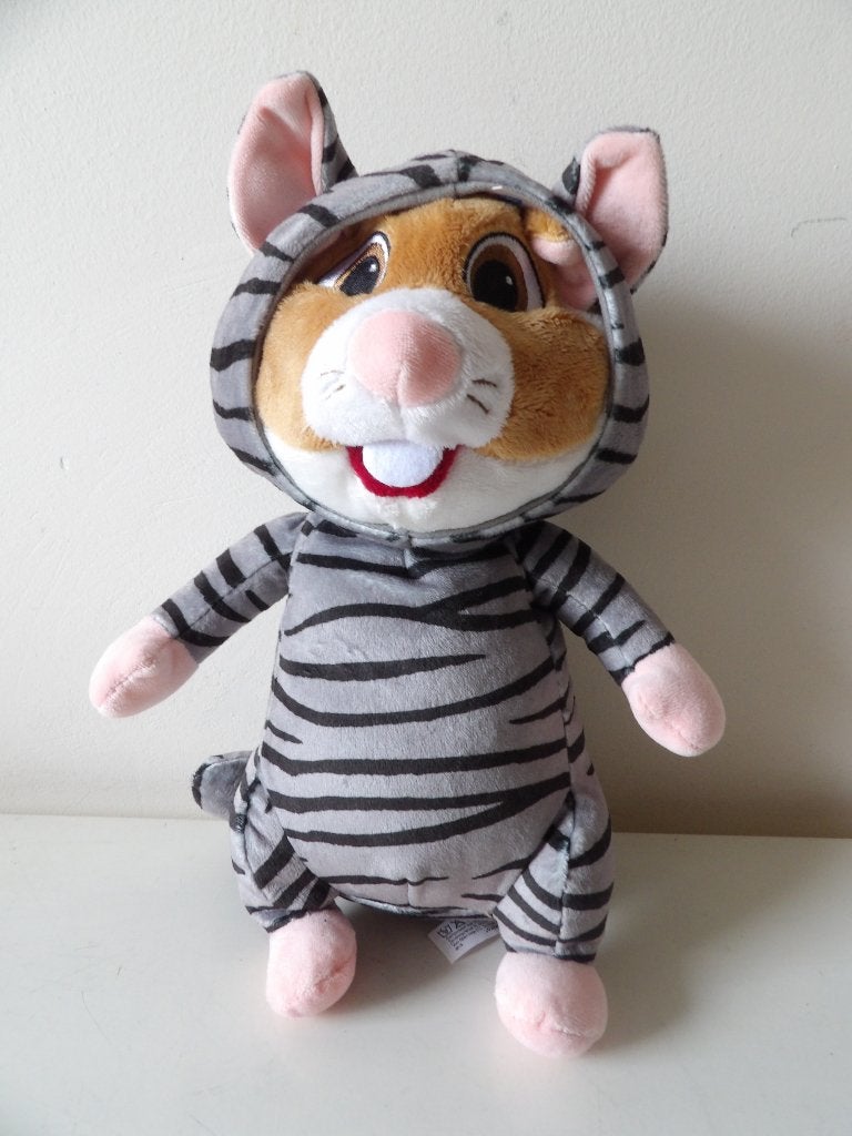 nieuw met kaartje AH knuffel hamster in gestreepte kat onesi, Albert Heijn, Hamster, Grijs, Nieuw