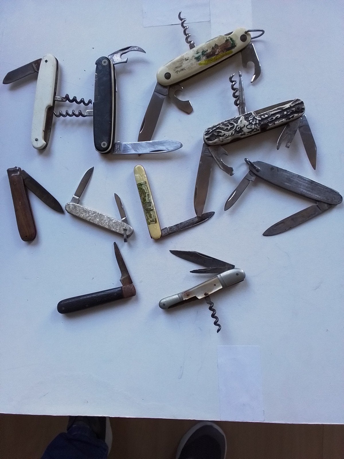 Lot met tien oude zakmessen, Ophalen of Verzenden