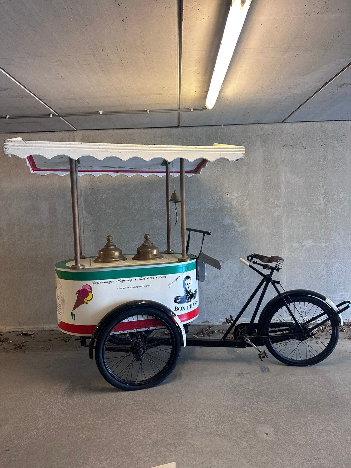 Authentieke ijsco-kar fiets, Fietsen en Brommers, Fietsen | Bakfietsen, Ophalen, Zo goed als nieuw, 1 kind