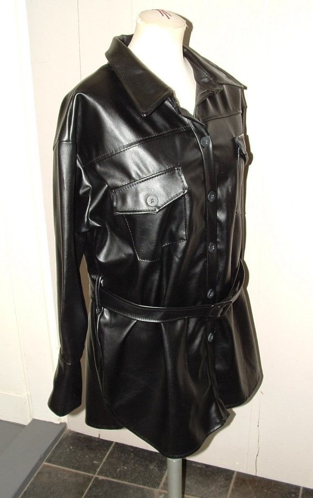 L'Olive Verte blouse vegan leather shacket maat S 36/38, Ophalen of Verzenden, Zo goed als nieuw, Jasje, Maat 36 (S)