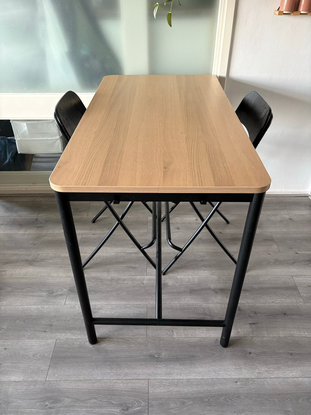 IKEA Tommaryd bartafel met 6 Franklin barstoelen, Ophalen, Gebruikt, 100 tot 150 cm, 50 tot 100 cm