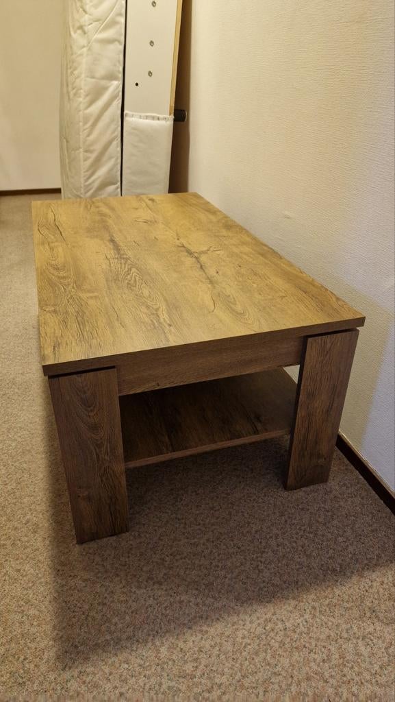 Salontafel met opbergruimte, houtkleur, Huis en Inrichting, Tafels | Salontafels, Ophalen, Gebruikt, 50 tot 100 cm, 50 tot 100 cm