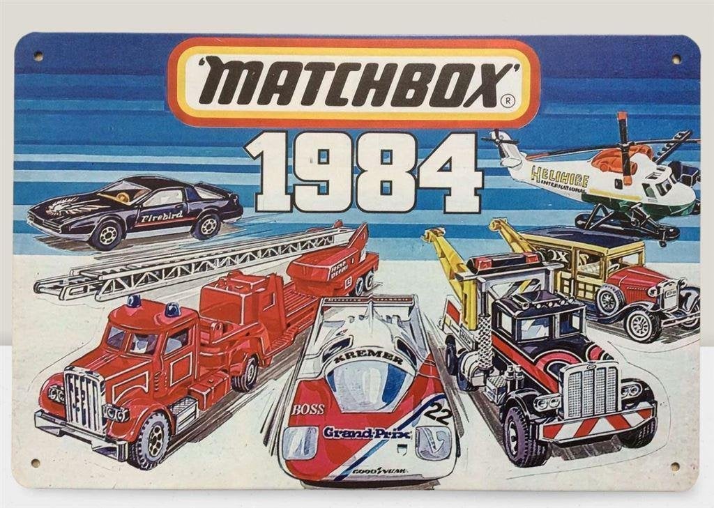 MATCHBOX auto Metalen Wandbord Reclamebord 1984, Verzenden, Nieuw