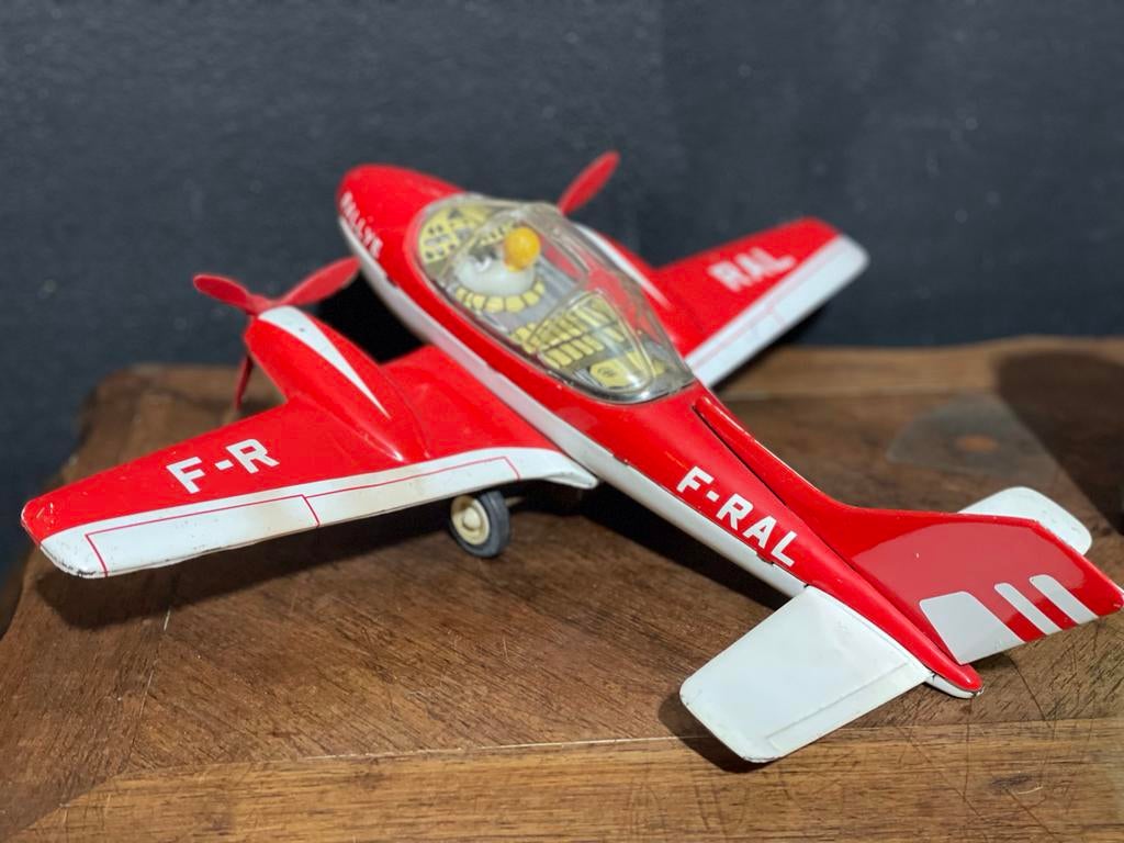 Vintage Blikken Vliegtuig Rallye Joustra Jaren '60, Antiek en Kunst, Ophalen of Verzenden