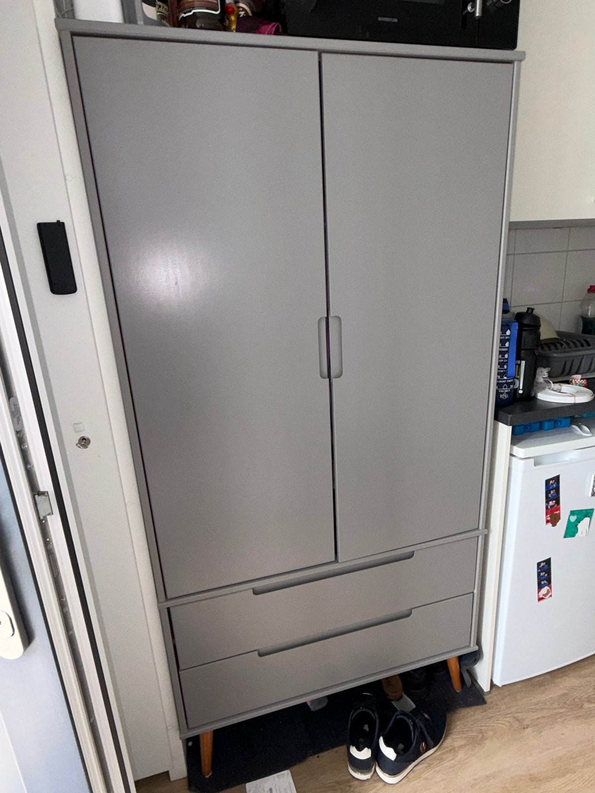 Grijze kledingkast van Vidaxl - 175cm hoog, Huis en Inrichting, Ophalen, Gebruikt, 50 tot 100 cm, 150 tot 200 cm