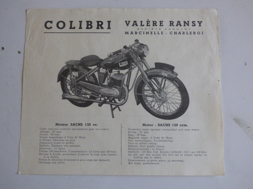 COLIBRI 100 & 150 cc FLYER, Motoren, Ophalen of Verzenden, Overige merken