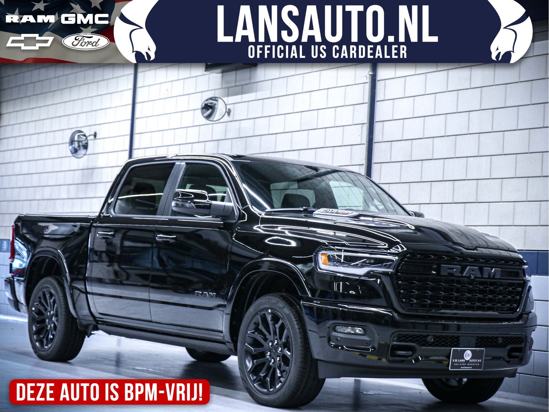 Dodge Ram 1500 Limited Night Hurricane | 3.0L High Output 54, Auto's, Automaat, Zwart, Zwart, Leder