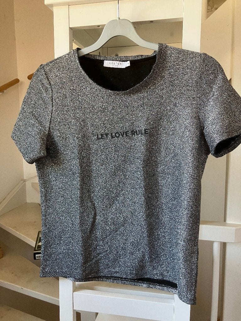 Glitter shirt maat M, Maat 38/40 (M), Zwart, Ophalen of Verzenden, Zo goed als nieuw
