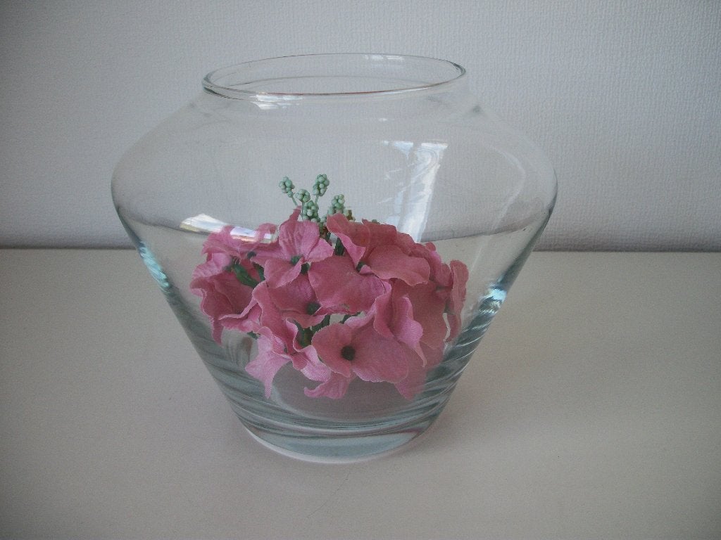 Decoratie Vaas met Hortensia - Roze - 15 cm hoog - zgan, Huis en Inrichting, Inclusief decoratie, Roze, 15 cm, Ophalen of Verzenden