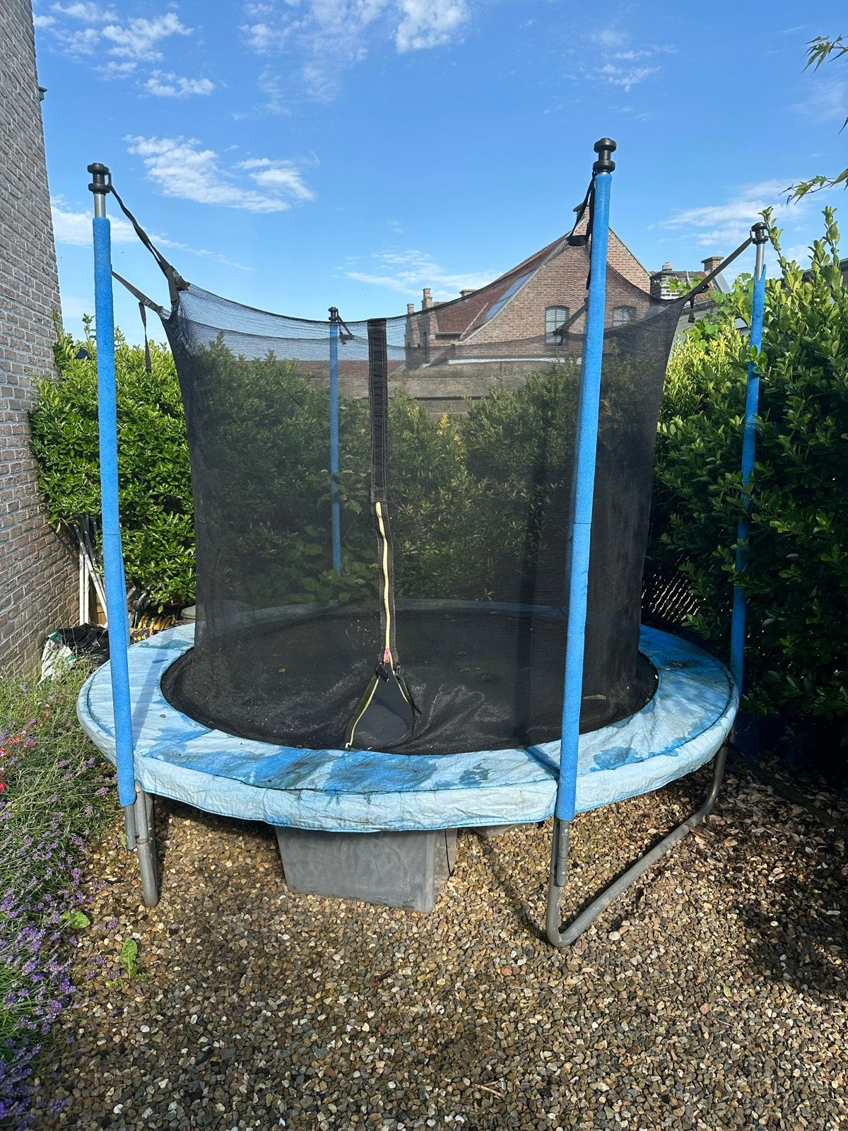 Trampoline 220cm met veiligheidsnet - weinig gebruikt, Ophalen, Gebruikt