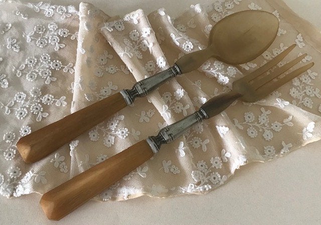 Antiek Frans benen slacouvert uit begin 1900, Ophalen of Verzenden