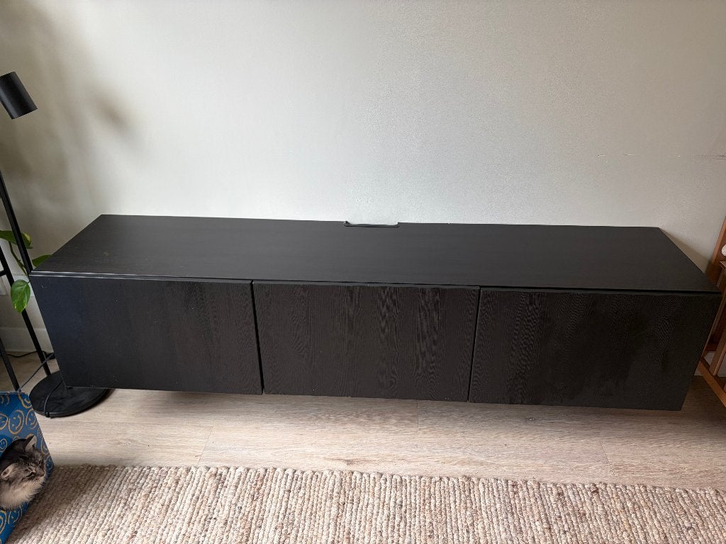 BESTÅ Tv-meubel, zwartbruin, 3x LAPPVIKEN deur, Ophalen, Gebruikt, 150 tot 200 cm, Minder dan 100 cm