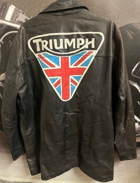 TEAB pracht Triumph motorjas oldskool caferacer, Motoren, Overige merken, Heren, Jas | leer, Ophalen of Verzenden