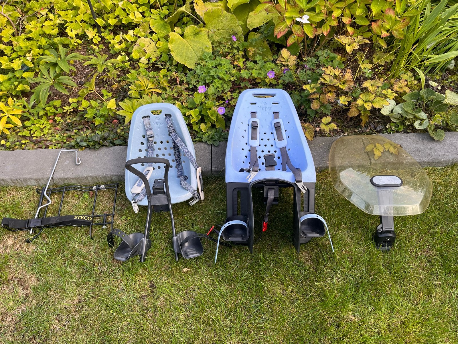 Yepp Fietszitjes (voor- en achterzitje) met windscherm, Ophalen, Achterzitje, 9 t/m 18 kg, Gebruikt