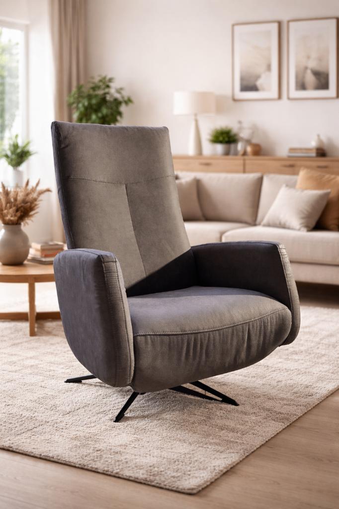 Moderne verstelbare fauteuil relax stoel lounge, Ophalen, Zo goed als nieuw, 50 tot 75 cm