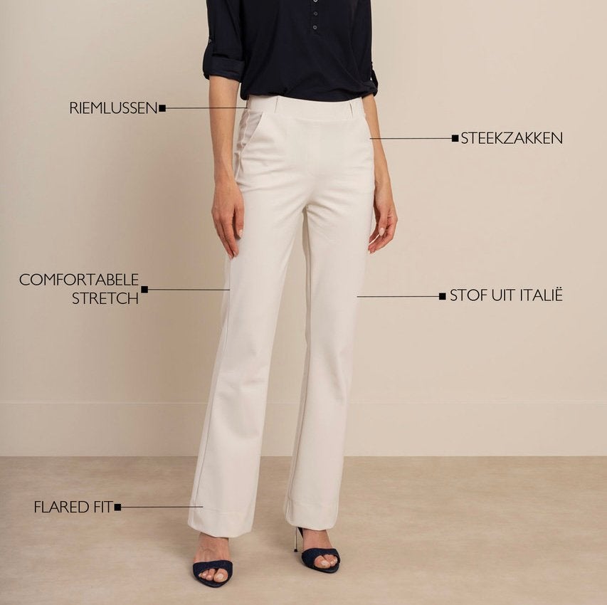 Studio Anneloes flared bonded broek kit travelstof mt L, Beige, Maat 42/44 (L), Ophalen of Verzenden, Zo goed als nieuw