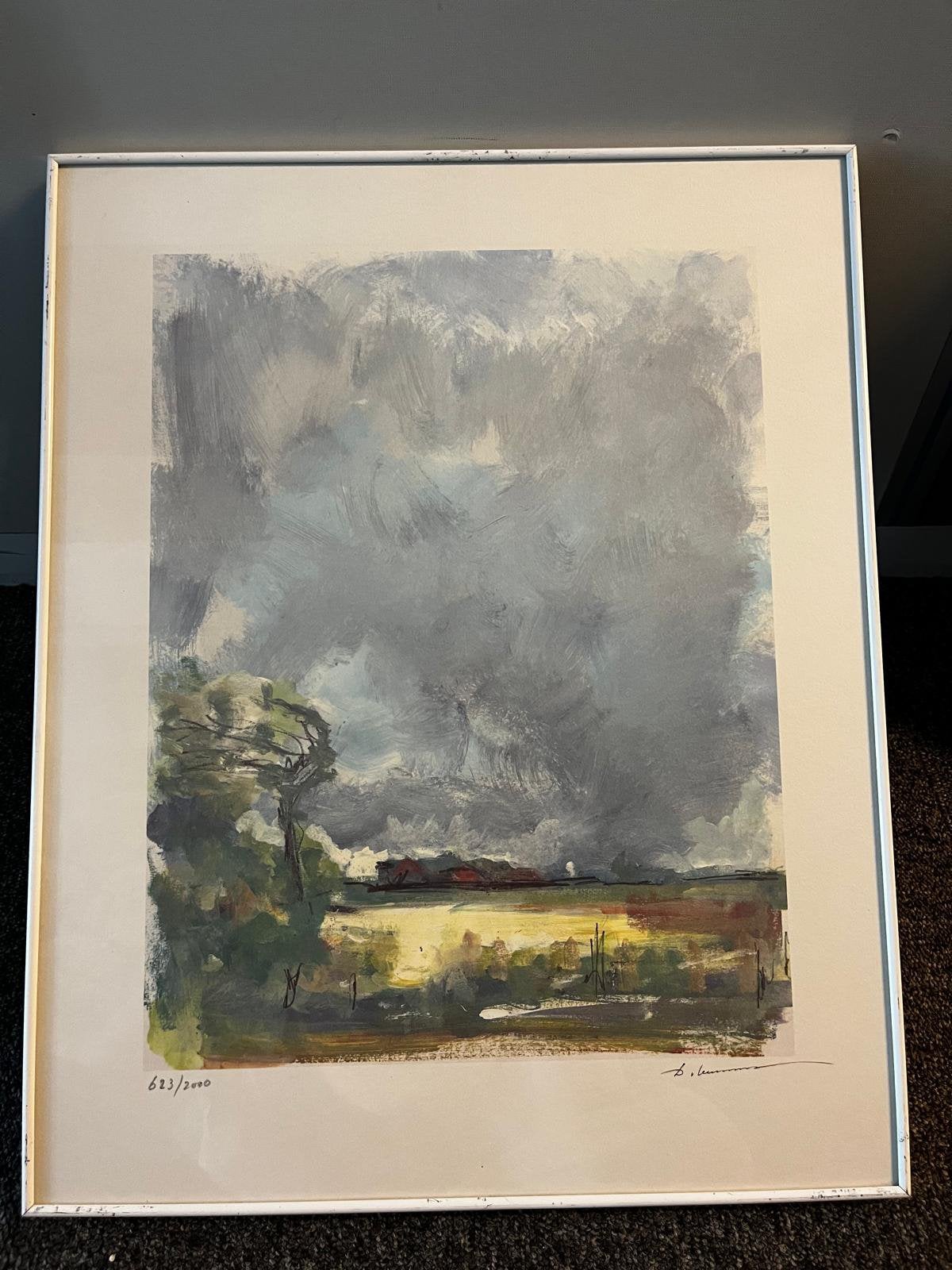 Diederik van Leeuwen schilderij, Ophalen, Achter glas, Landschap
