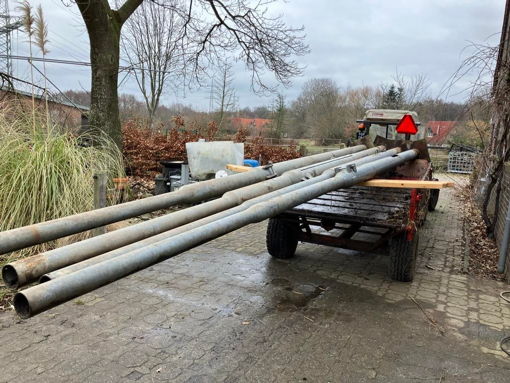 Zware kwaliteit kantelmast, 7 meter lang, Telecommunicatie, Antennes en Masten, Ophalen of Verzenden, Gebruikt, Mast