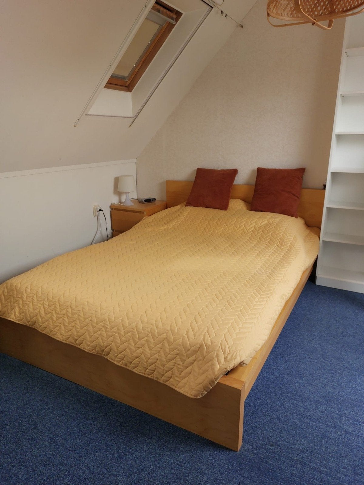Ikea Malm bed 140x200 cm berkenfineer compleet, Ophalen, Overige kleuren, Tweepersoons, 140 cm