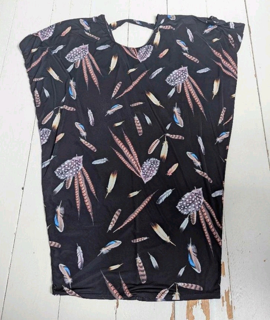 Tuniek shirt korte jurk met veren maat xxl xxxl, Ophalen of Verzenden, Zo goed als nieuw, Maat 46/48 (XL) of groter