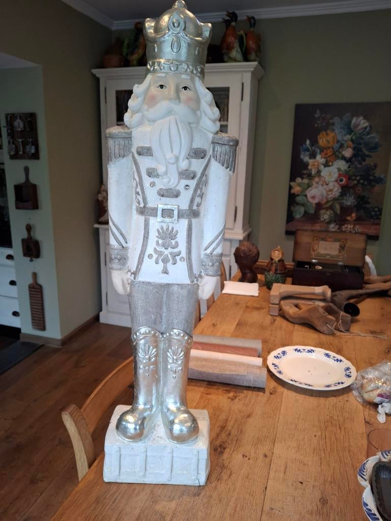 Silver Winter Nuttkracker King. Kerstfiguur, Ophalen