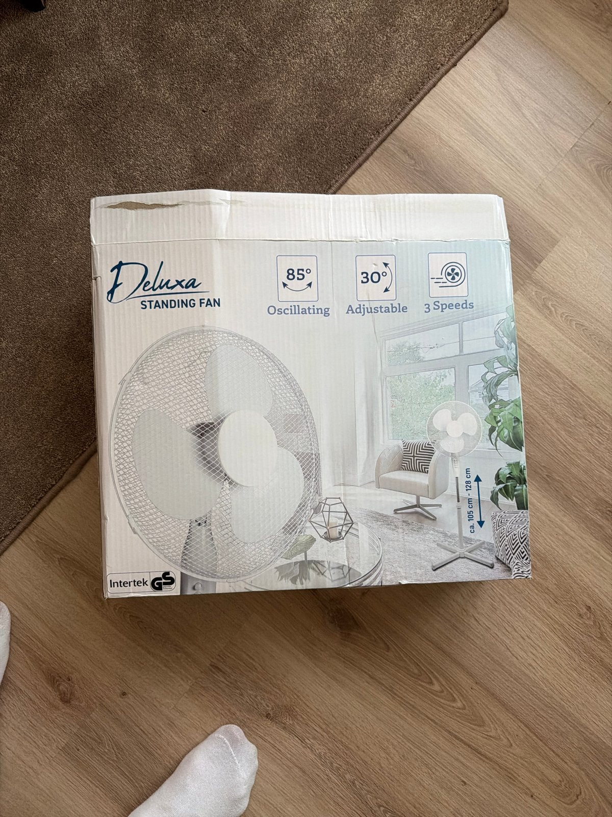 Deluxa Staande Ventilator - Oscillerend, Verstelbaar, 3 Snel, Ophalen of Verzenden, Nieuw, Statiefventilator