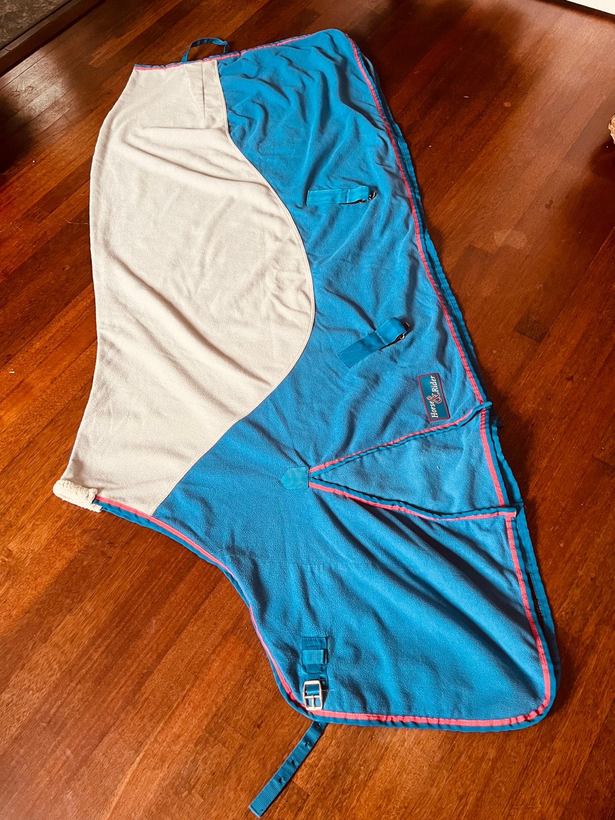 Fleecedeken, blauw/grijs, maat 205., Dieren en Toebehoren, Ophalen of Verzenden, Zo goed als nieuw