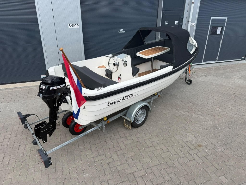 Nette Corsiva 475 Sloep Compleet incl. Mercury 9.9PK 4-takt, 5 m, 2 m, Corsiva, Nijverheidsweg 3F Grootebroek