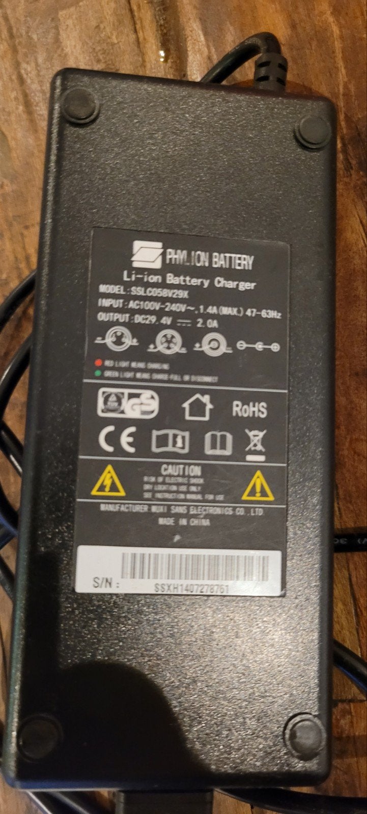 Phylion Li-ion acculader voor Batavus fiets (DC29.4V 2.0A), Ophalen of Verzenden, Gebruikt
