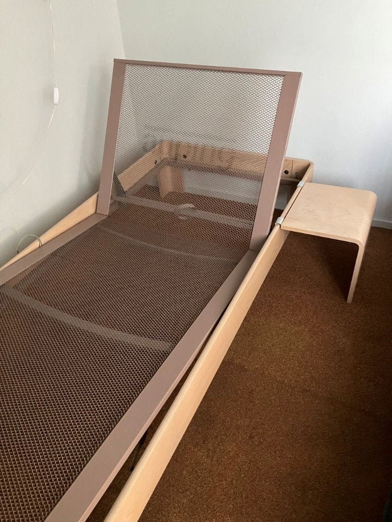 Auping Auronde bed, Ophalen, 90 cm, Eenpersoons, Hout