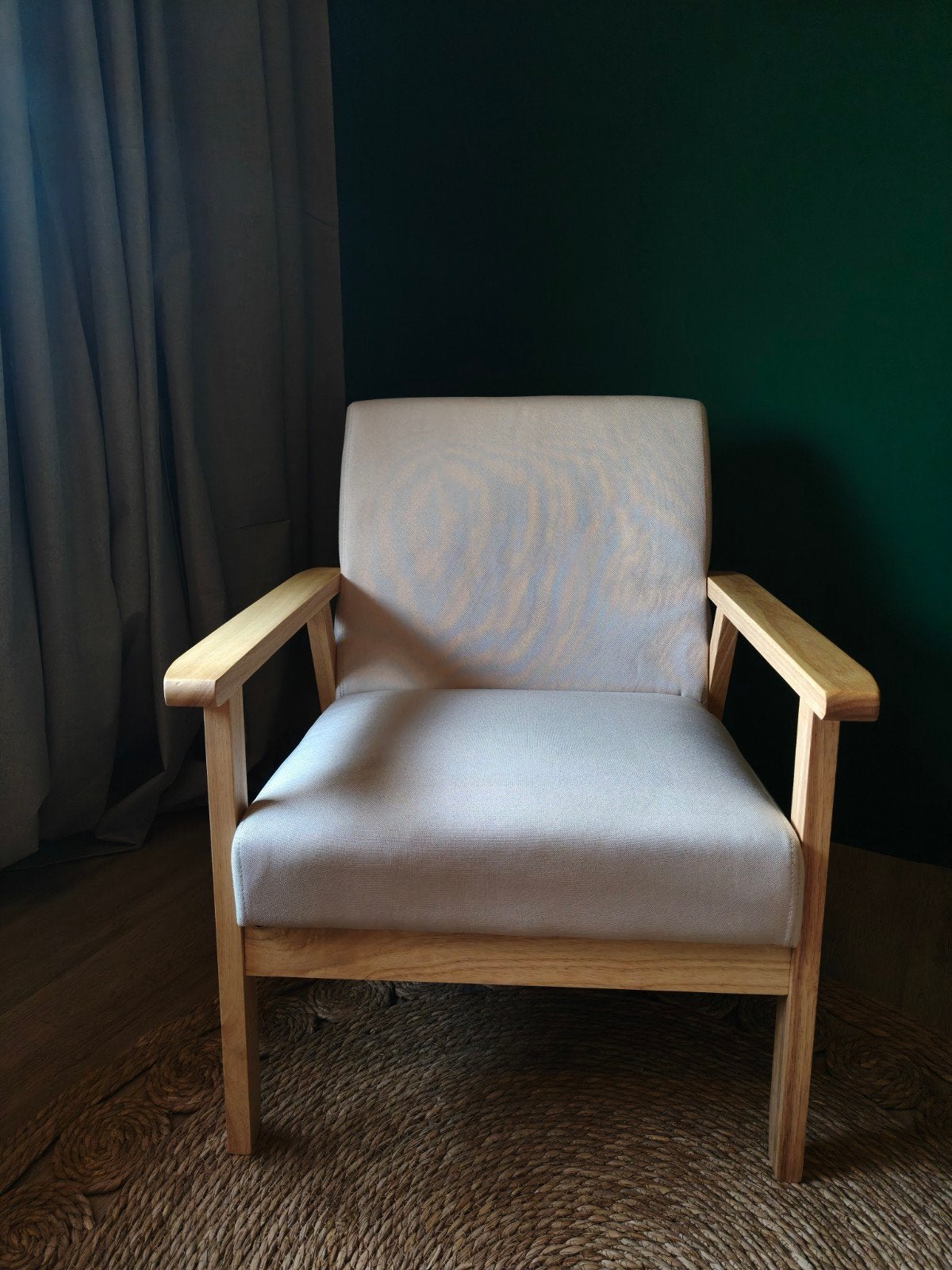 FonQ fauteuil hout, Ophalen, Minder dan 75 cm, Zo goed als nieuw, 50 tot 75 cm