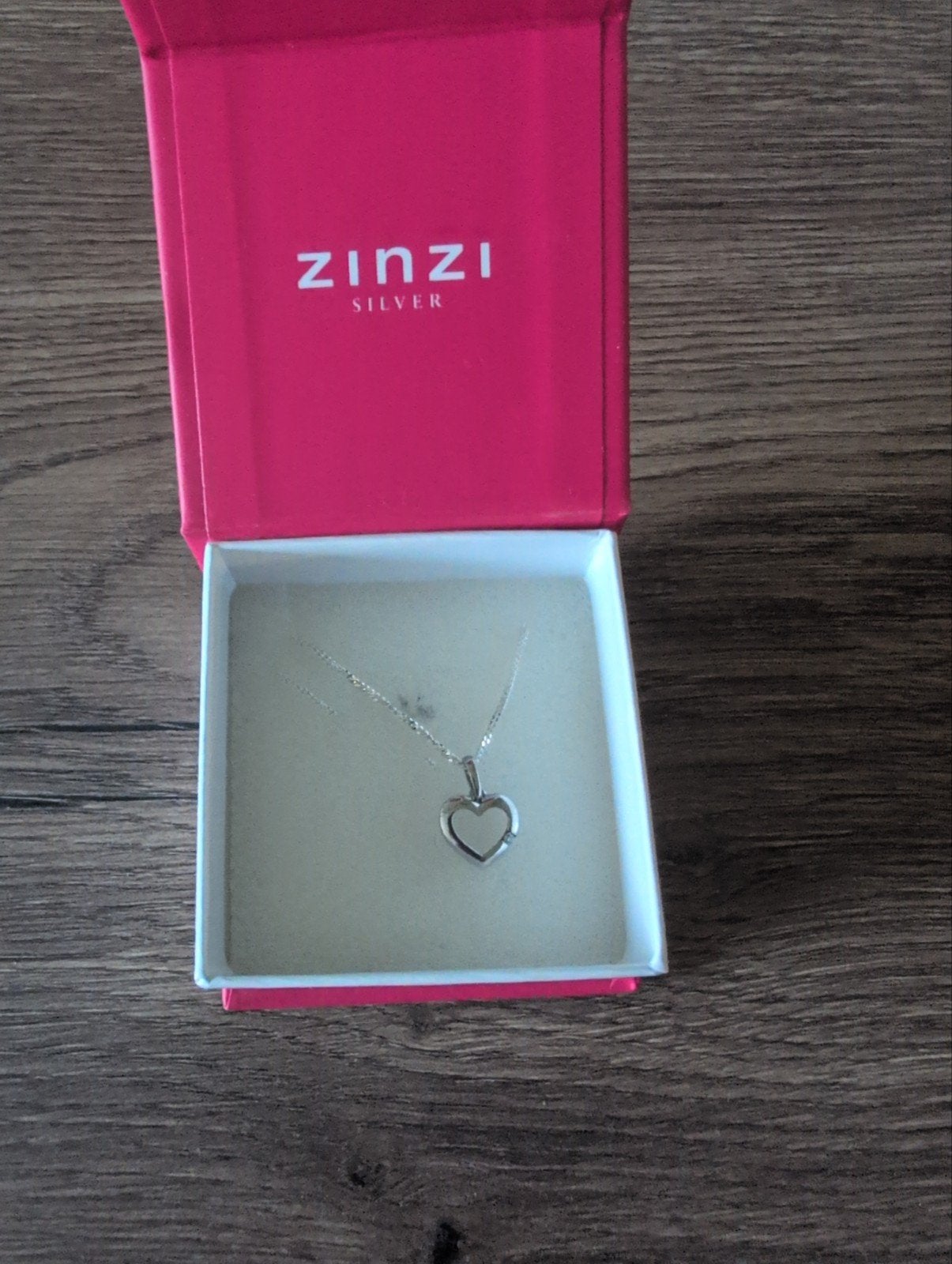 Zilveren ketting met hartje - Zinzi Silver, Met hanger, Ophalen of Verzenden, Zo goed als nieuw, Zilver