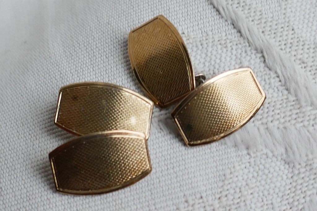 Manchetknopen  -   goud op zilver, Verzenden, Zo goed als nieuw, Zilver, Verguld
