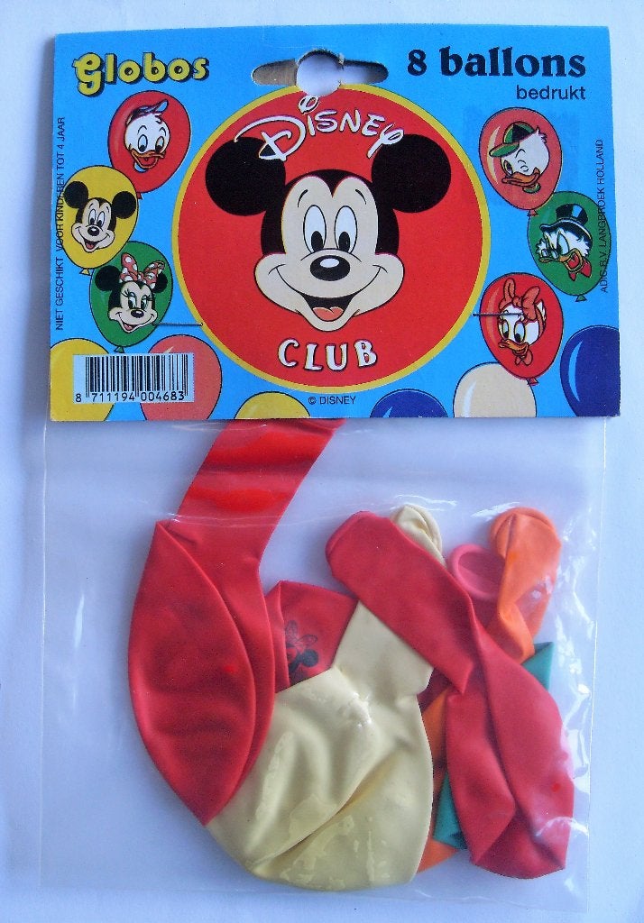 Vintage Mickey Mouse Disney Club Balonnen Set, Ophalen of Verzenden, Mickey Mouse, Zo goed als nieuw, Overige typen