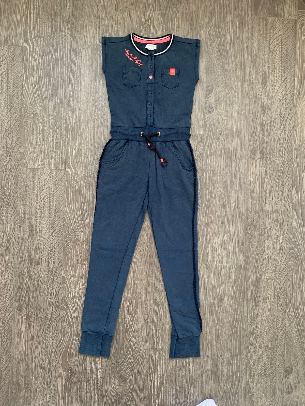 Meisjes jumpsuit / playsuit blauw Kiddo Kidswear mt 134/140, Ophalen of Verzenden, Zo goed als nieuw, Meisje, Overige typen