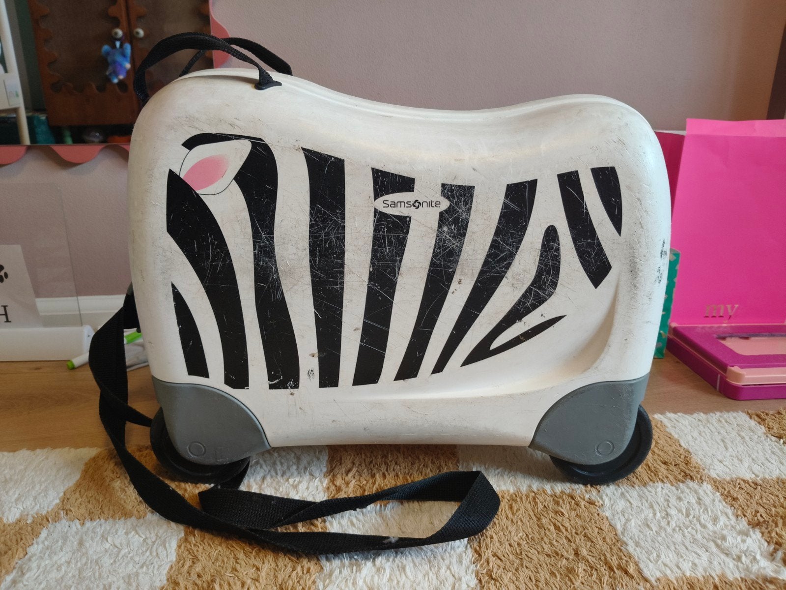 Samsonite kinderkoffer zebra print met wieltjes, Gebruikt, Hard kunststof, Minder dan 50 cm, Minder dan 35 cm