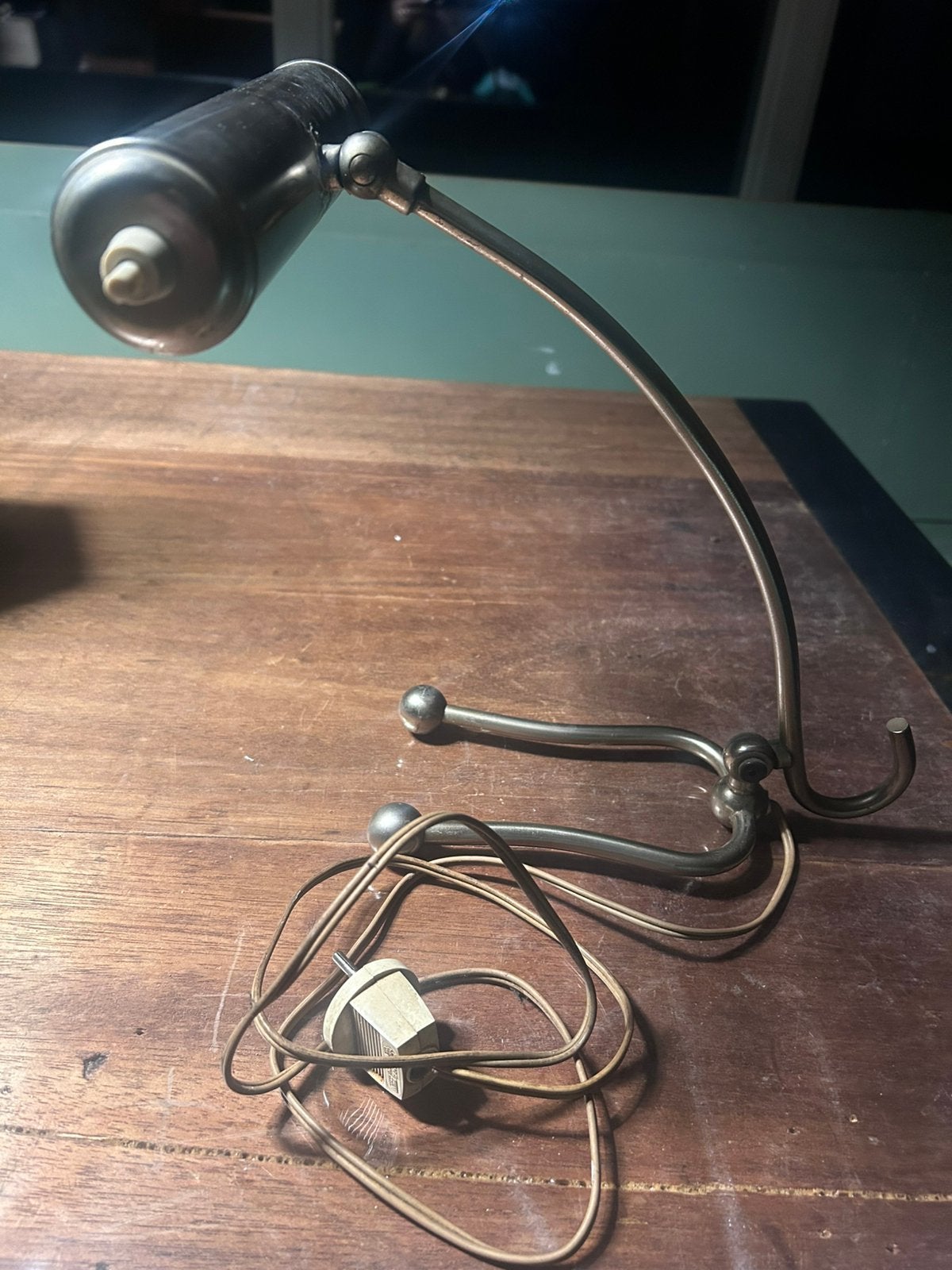 Antiek piano orgel lamp klassiek pianolamp bureau bureaulamp, Ophalen of Verzenden