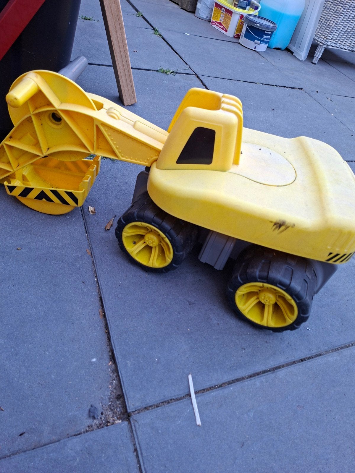 Grote gele graafmachine loopauto voor kinderen, Ophalen, Gebruikt