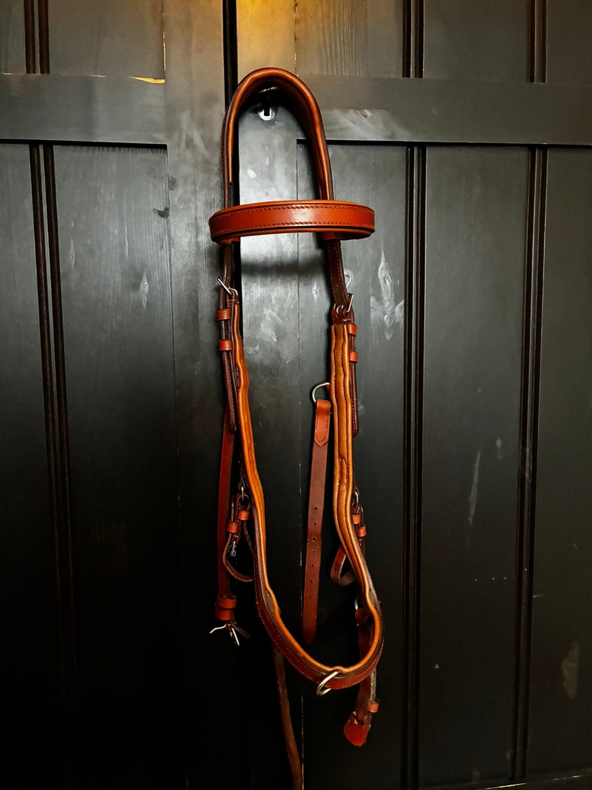 Anatomisch hoofdstel cognac full, Dieren en Toebehoren, Ophalen of Verzenden, Zo goed als nieuw, Hoofdstel, Full