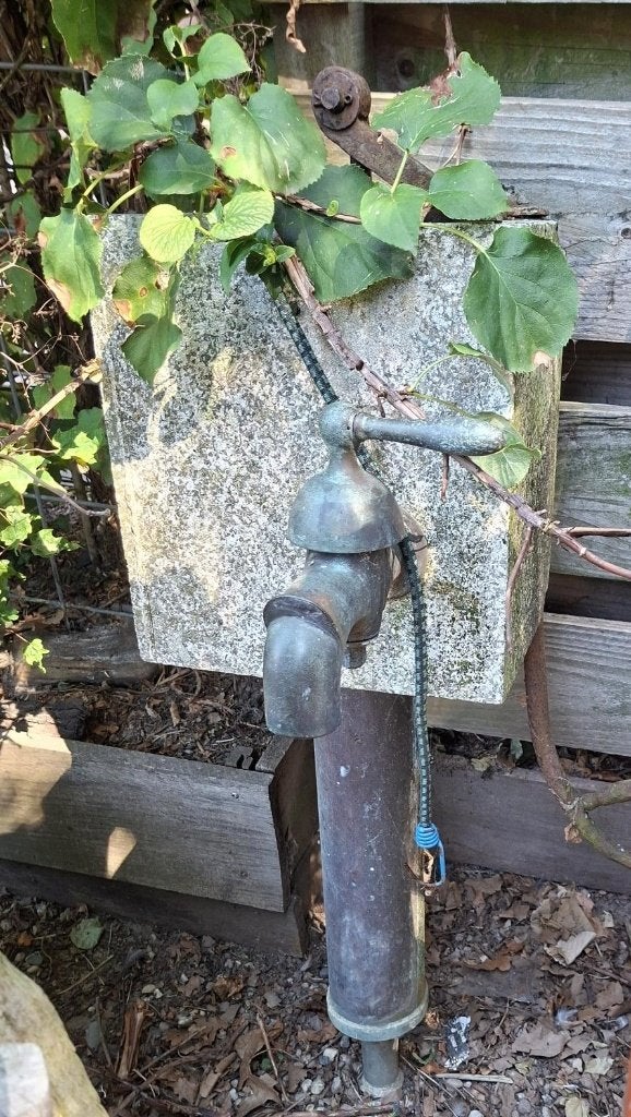 Vintage waterpomp met kraan, Ophalen