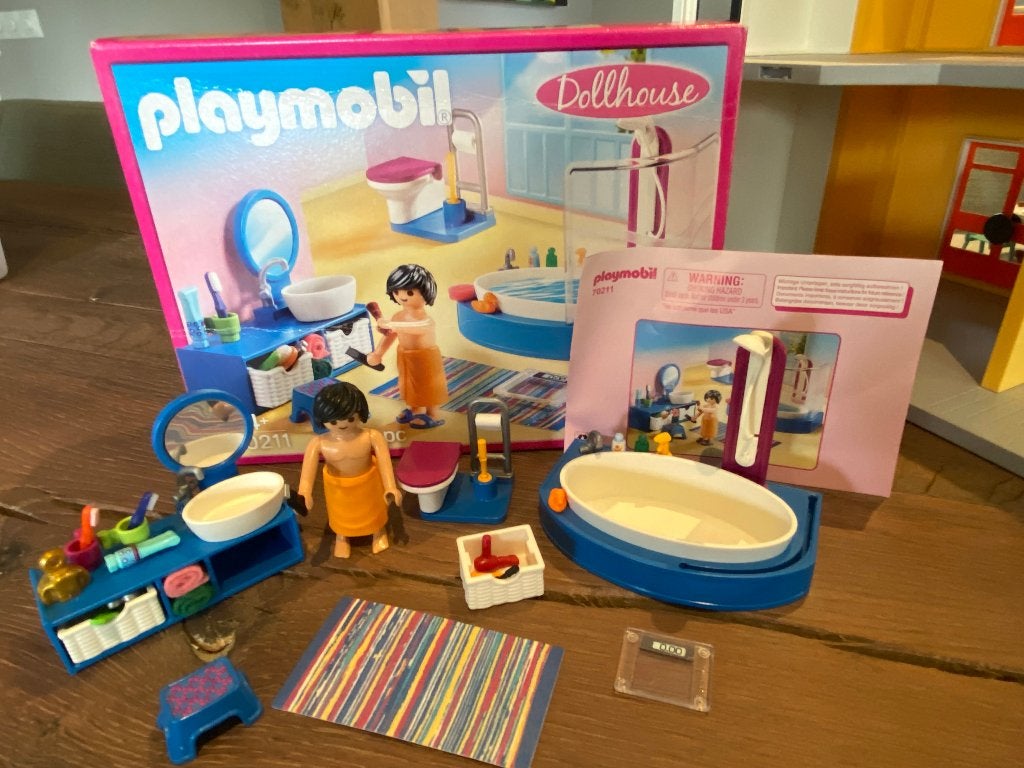 Playmobil Dollhouse 70211–Badkamer met ligbad, Complete set, Ophalen of Verzenden, Zo goed als nieuw, Overige series