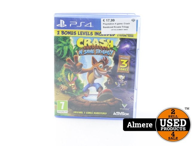 Playstation 4 game: Crash Bandicoot N-sane Trilogy