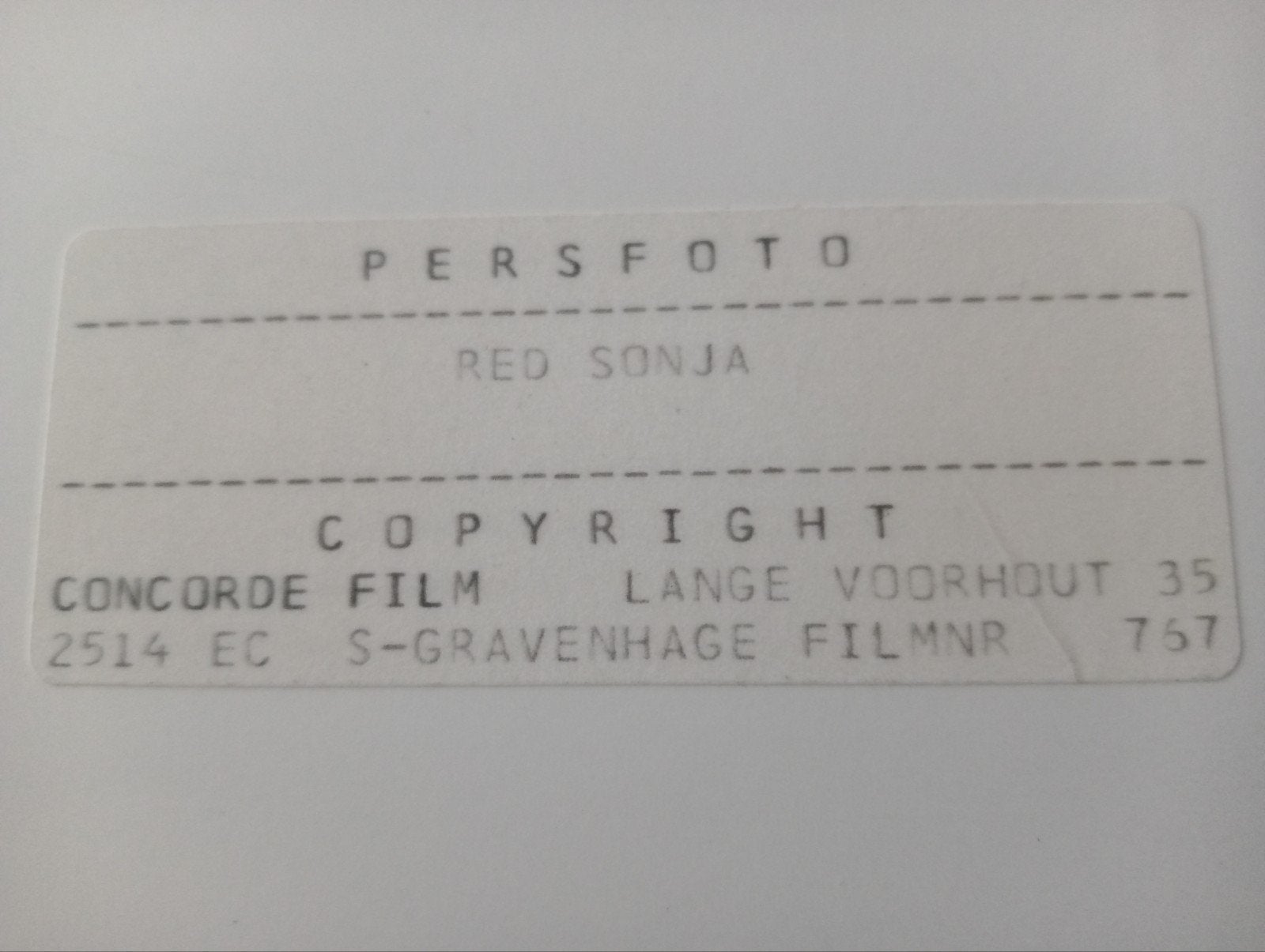 Brigitte Nielsen 'Red Sonja' 1985 Concorde Film foto, ., Ophalen of Verzenden, Zo goed als nieuw, Foto of Kaart