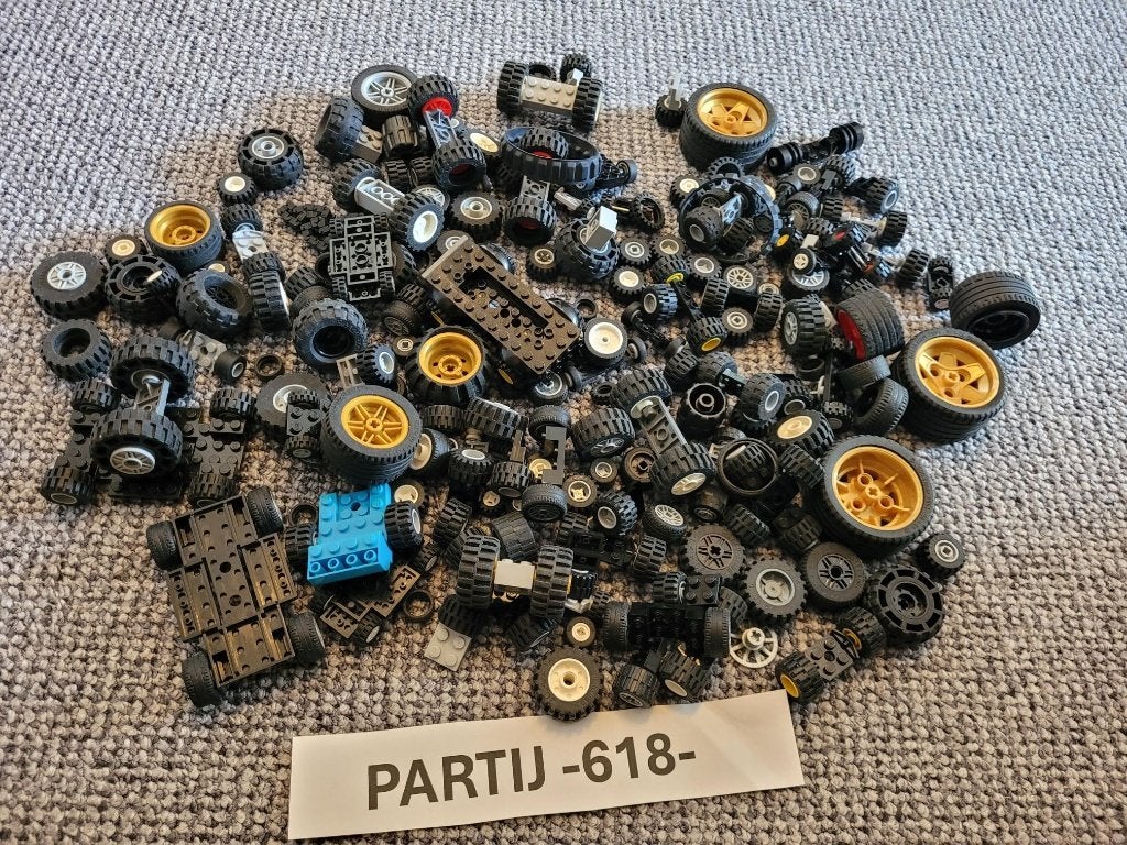 Partij 618=losse Lego wielen gemengd, Lego, Lego, Gebruikt, Lego